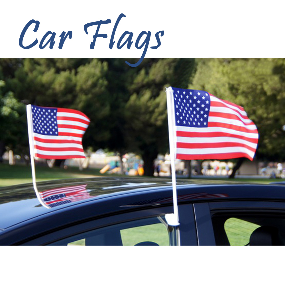 USA International Car Flags