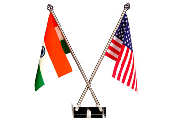 India USA Cross Miniature Table Flags