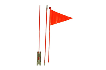 Red Triangular Car Flag With Stand